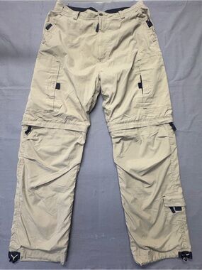 Wear First Cargo Pants shorts with Zip Off Legs Mens 36 X 32 Beige utility hG6